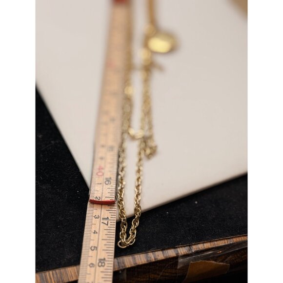 Locket pendant 4 tier necklace Gold Plated Multi-Layer Necklace With Floral Etch - Picture 7 of 10